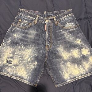 DSQUARED2 Distressed Blue Jean Shorts